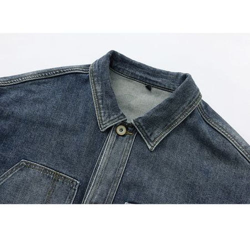 Men's Fashion Lapel Washed Denim Jacket