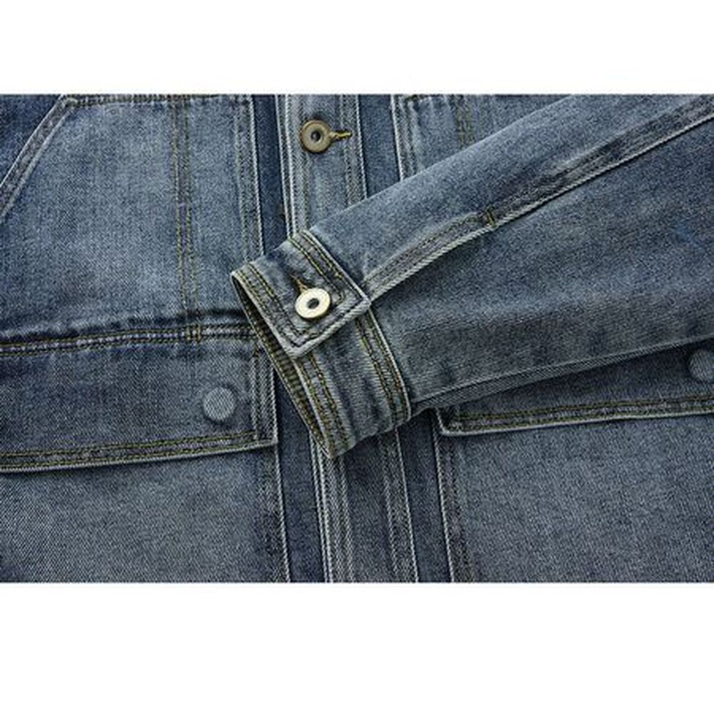 Men's Fashion Lapel Washed Denim Jacket