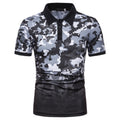 Summer New Style Men's Fashion Camouflage Print Lapel T-Shirt