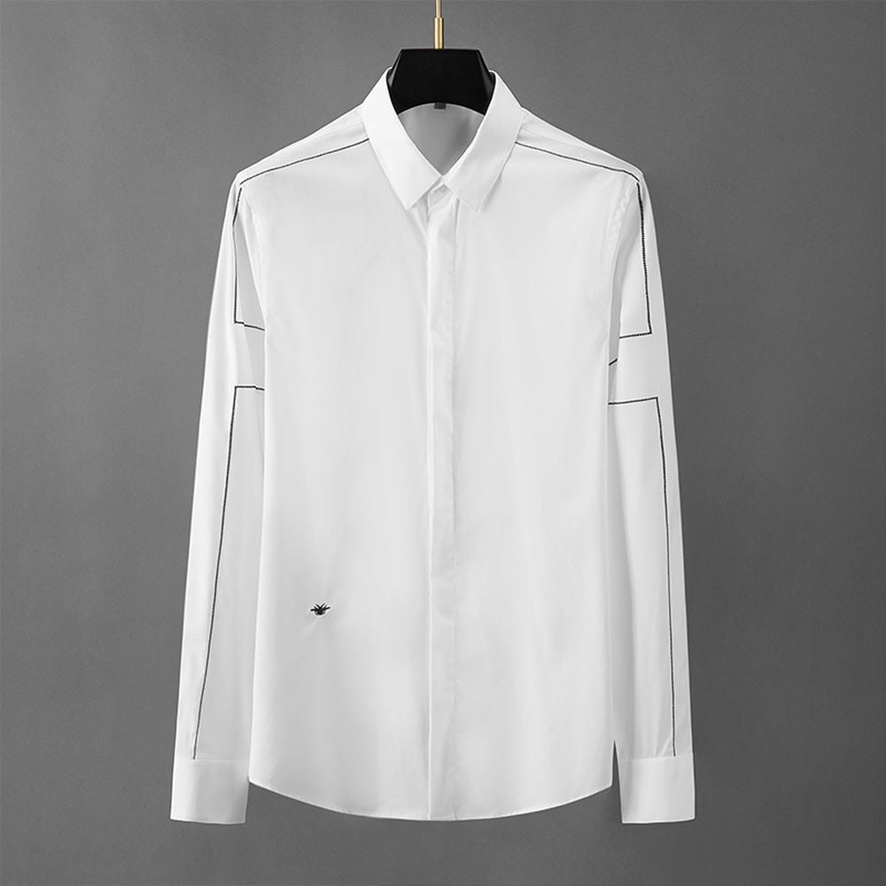 Men's Casual Silk Long-Sleeve Shirt