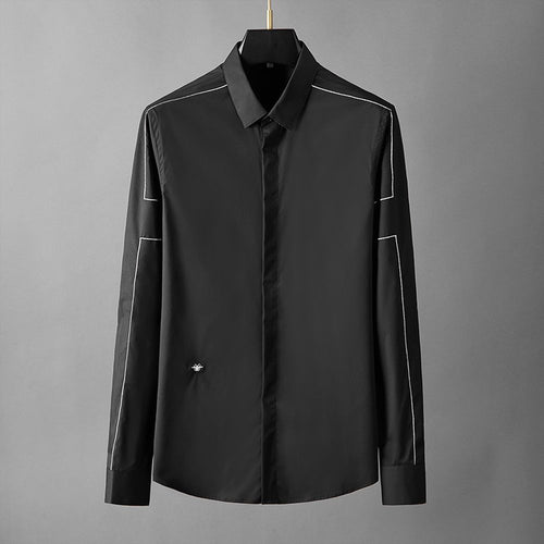 Men's Casual Silk Long-Sleeve Shirt