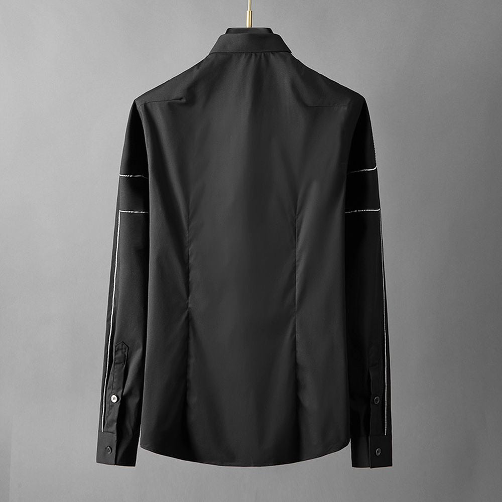 Men's Casual Silk Long-Sleeve Shirt