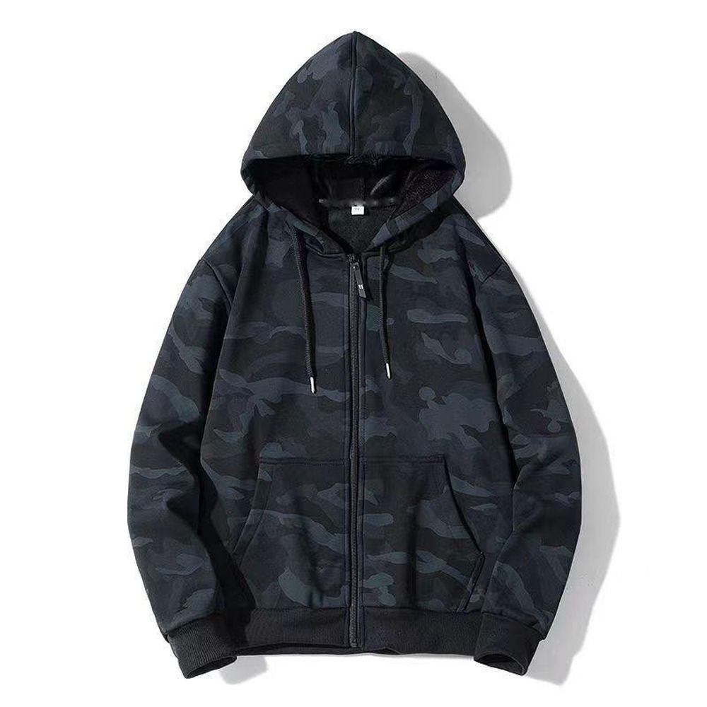 Men's Camo Cardigan Hooded Coat